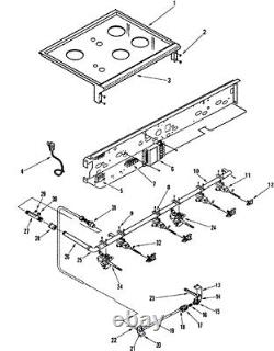 Jenn-Air Cooktop Surface (#1 on diagram)From Gas Range PRG3610NP Part #W10188308