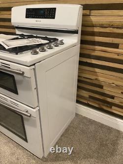 Jenn Air White Dual-Fuel Freestanding Pizza Double Oven Gas Convection Range